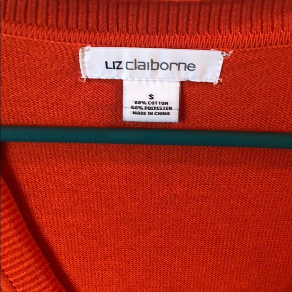Orange Boyfriend Liz Claiborne Cardigan - Picture 2 of 3